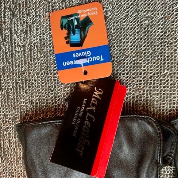 Max Leather NWT touch screen man gloves black soft lined - Picture 3 of 6